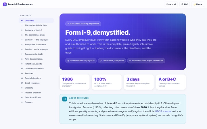 Form I-9 course