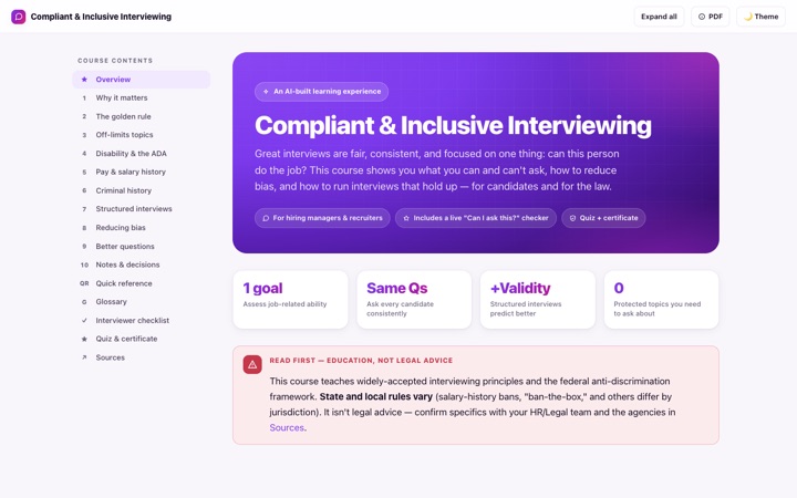 Interviewing course