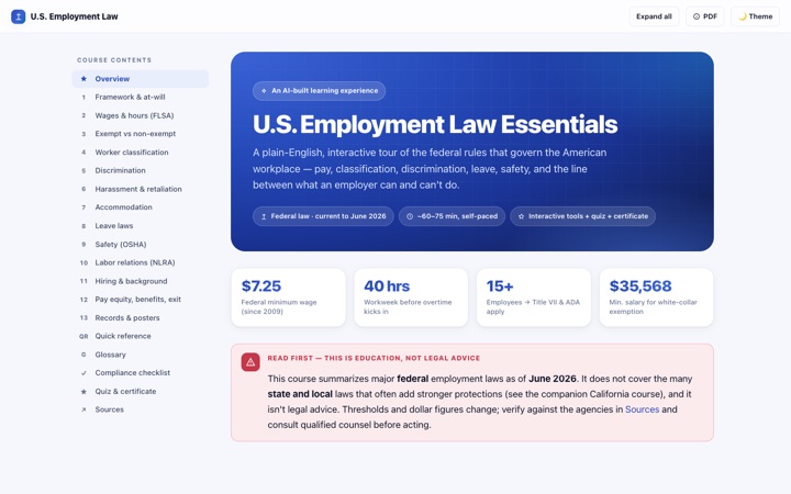 U.S. employment law course
